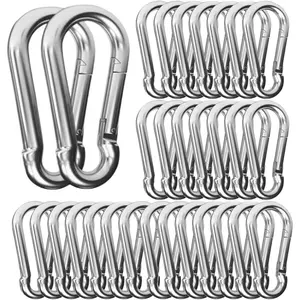 30 Pack M4 Mini Carabiner Clips, 1.57 Inch Spring-Loaded Snap Hooks for Outdoor Camping Backpack Keychain