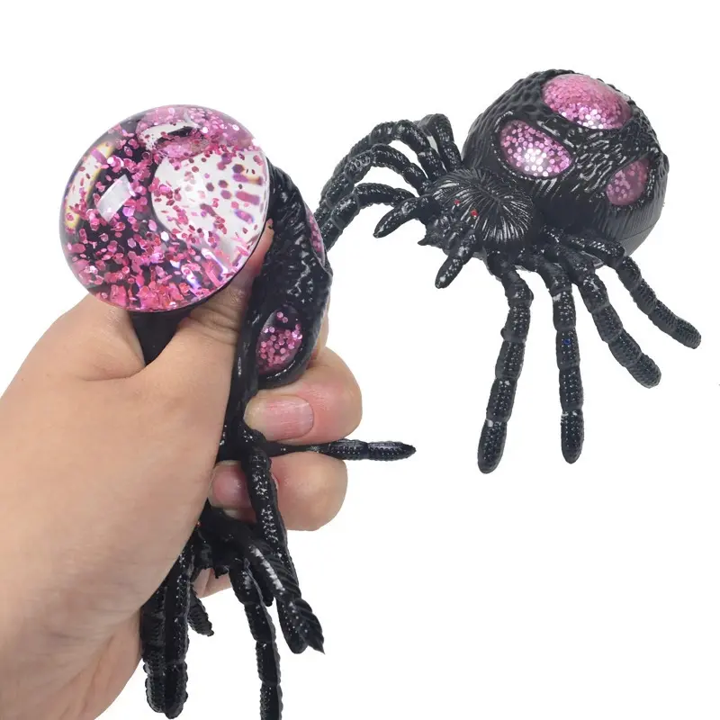 Spooky Spider Squishy Hand Strengtheners – 3D Realistic Giant Black Widow, Halloween Party Favors,   Hand Strengtheners for Kids & Adults, Gift for Pranks and Autism ADHD Focus