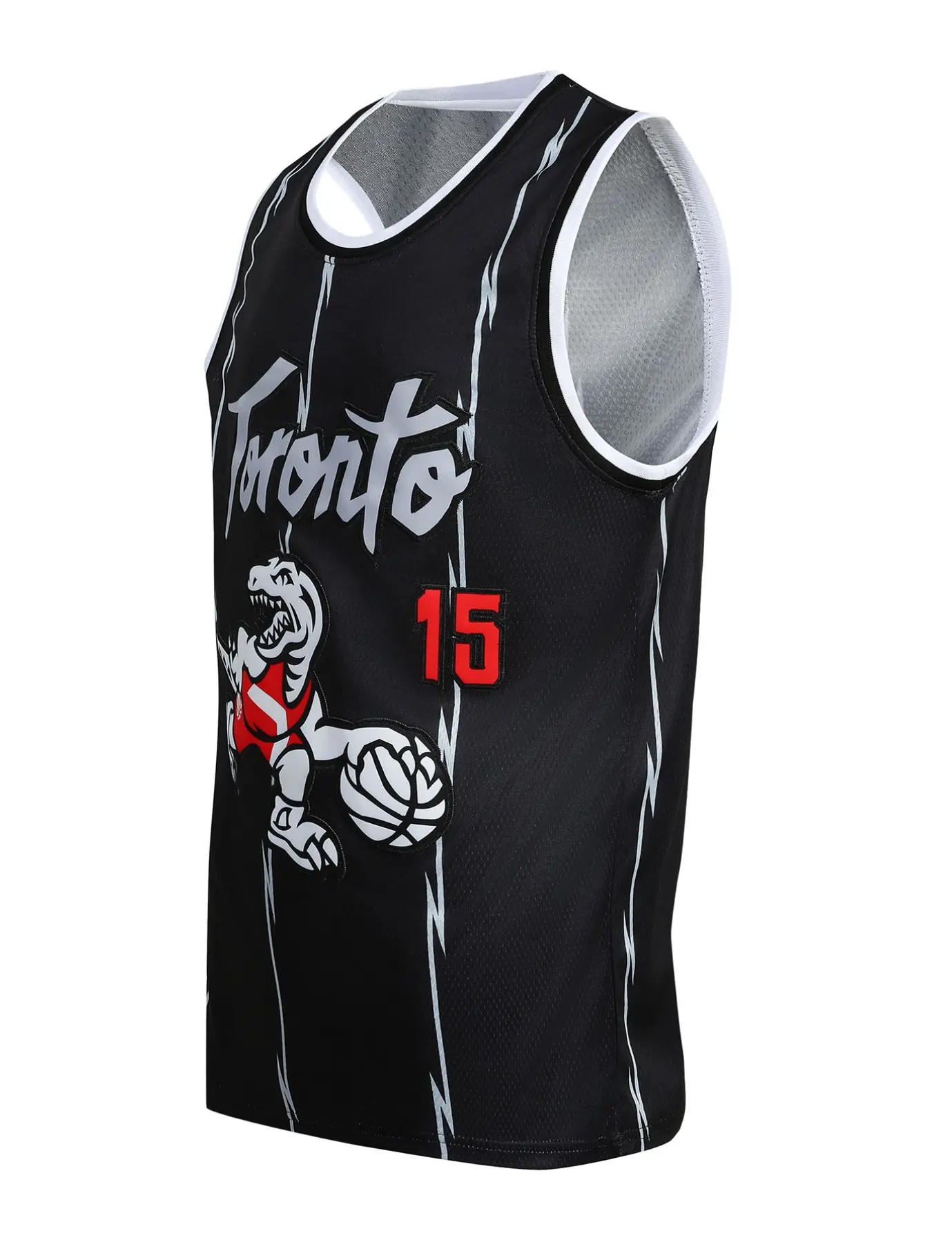 Men's 15 Black Basketball Jersey, Embroidered Sports Top, Casual Fitted Long Sleeve Tee, H-Type Silhouette, Figure Pattern Design