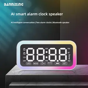 Best-selling Bluetooth speaker, wireless speaker, desktop clock, small computer speaker, smart voice-controlled night light