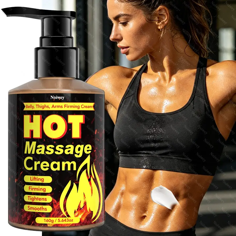160g Caffeine Hot Body Massage Cream, Body Firming Cream Contains Jojoba Oil And Collagen, Hot Massage Cream, Long Lasting Moisturizing Pre And Post Workout Massage Cream for Women & Men, Body Sculpting Workout Cream for Thighs, Belly, Butt