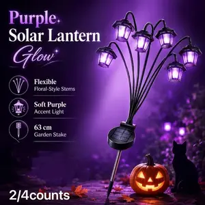 Outdoor Solar Hexagonal Lanterns, Light, 6 LED, Waterproof, Garden Path Lighting, Wedding Decoration, Halloween Decor