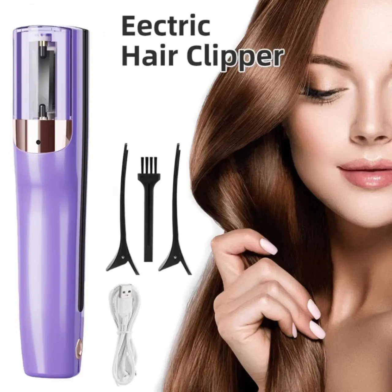 Wireless Hair Trimmer for Women, USB Rechargeable Split End Remover, Portable Hair Care Tool, Ideal for Damaged Hair, Mother's Day Gift