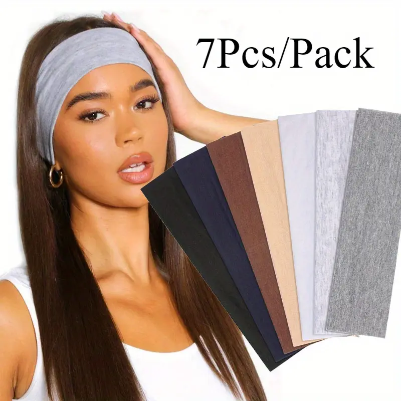 14Pcs/Pack Classic Solid Color Women's Head Ties with Soft, Elastic and Simple Design, Suitable for Sports, Yoga and Running Headband Set