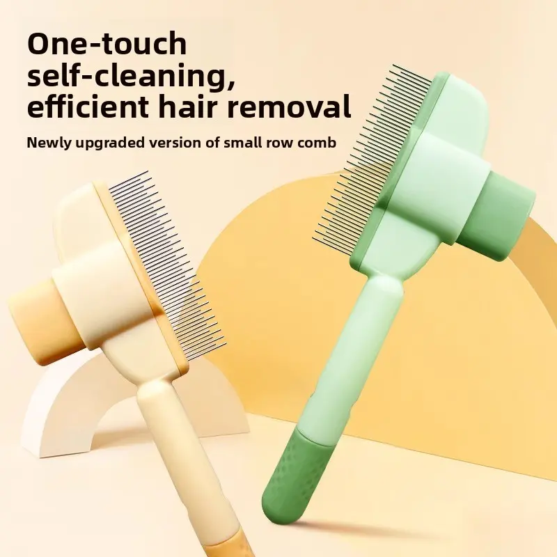 Pet Grooming Comb for Dogs and Cats, Long Hair Pet Detangler Brush, Gentle Knot Solver, Quick Float Fur Removal, Reduces Shedding