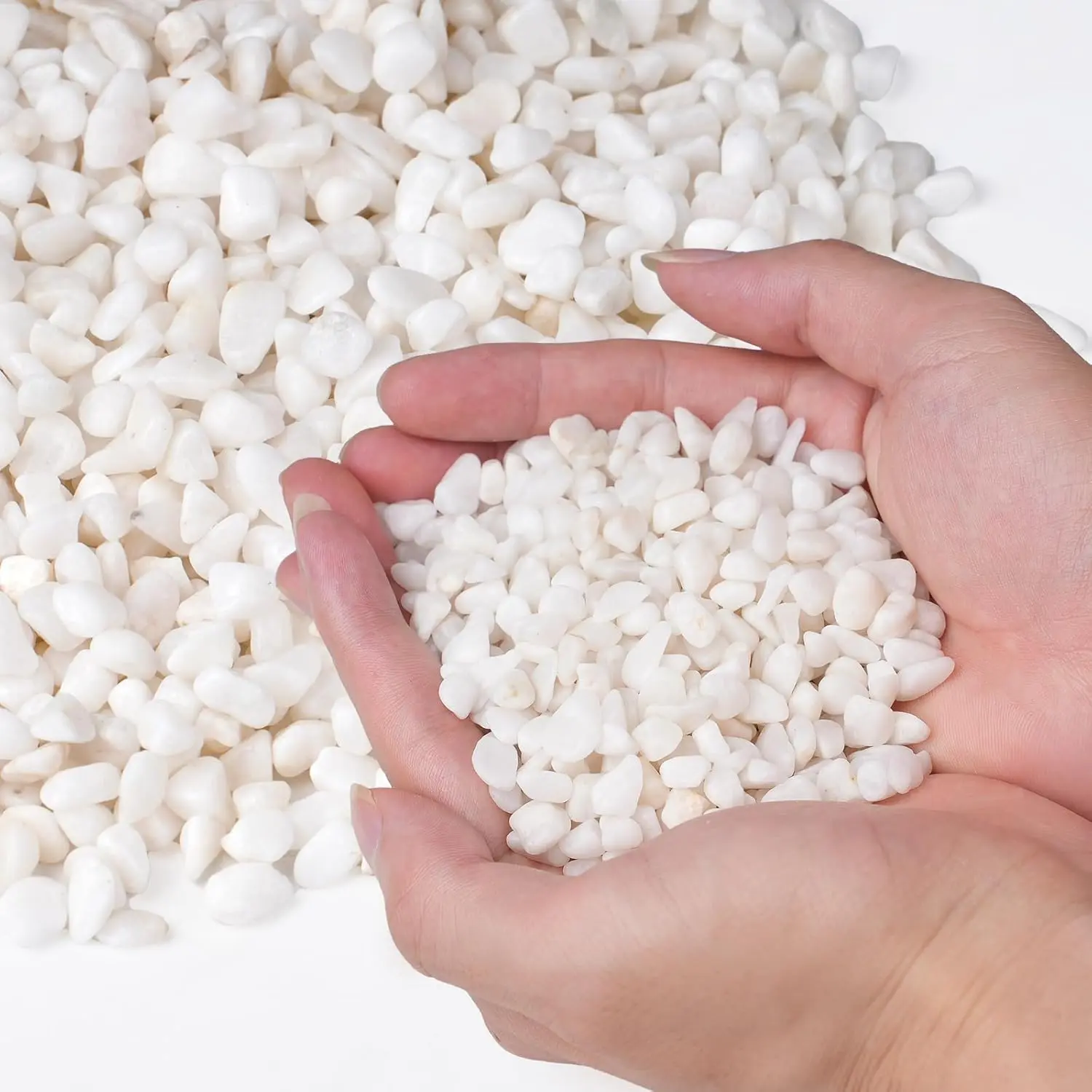 2.5 lbs White Aquarium Gravel, 1/5 Inch White Rocks for , Small  for Vases, , ,  Decorative  for  Drainage, Cactus, Crafts