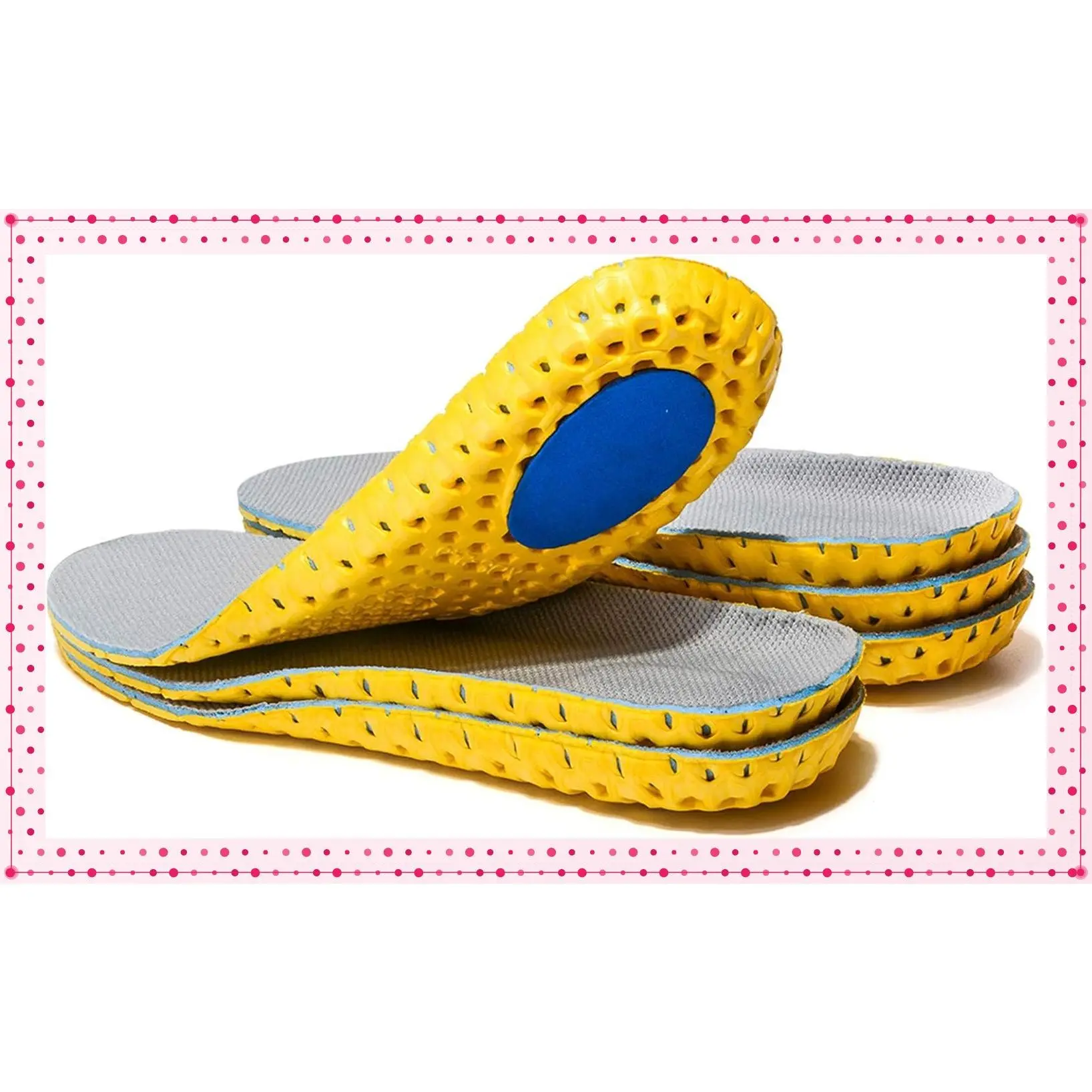 3 Pairs Breathable Honeycomb Shock Absorbing Insoles for Men - Elastic Sports Shoe Replacement InsertsGift