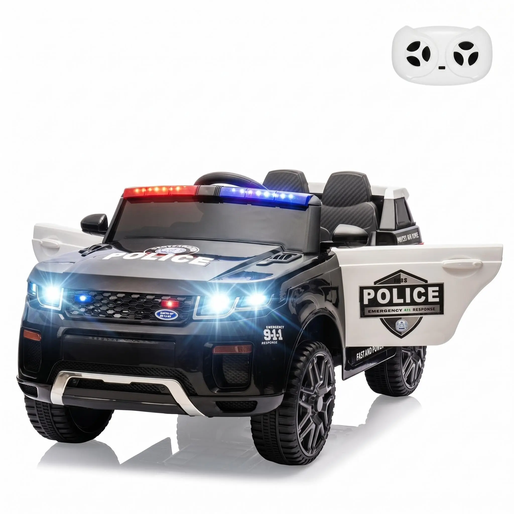 12V Battery-Operated Unisex Police Car SUV Ride-On Toy for 3–4 Years Olds, Realistic Look, Fun Features, Ideal for Outdoor Play & Imaginative Adventures