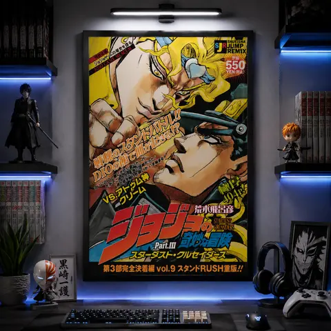 JoJo's Bizarre Adventure Dio vs Jonathan Anime Poster Canvas Wall Art Manga Cover HD Print Japanese Anime Decor Bedroom Living Room Gaming Room Man Cave Gift for Fans Collectors Aesthetic Retro Wall
