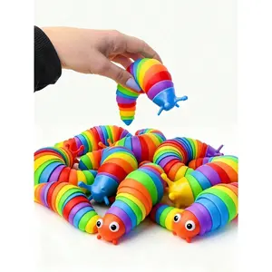 1/4pcs Random Color Fuzzy Caterpillar Sensory Toys, Fidget Slug Toys, Suitable For Party, Children & Adults, Cute Sensory Toys For Autism, Stress Relief Toys |     Easter Stuffer Gifts