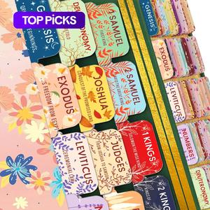 bible tabs, 75pcs/set colorful flowers pattern bible index tabs, peel-and-stick laminated bible tabs for home school dormitory office,  gifts for girl adults