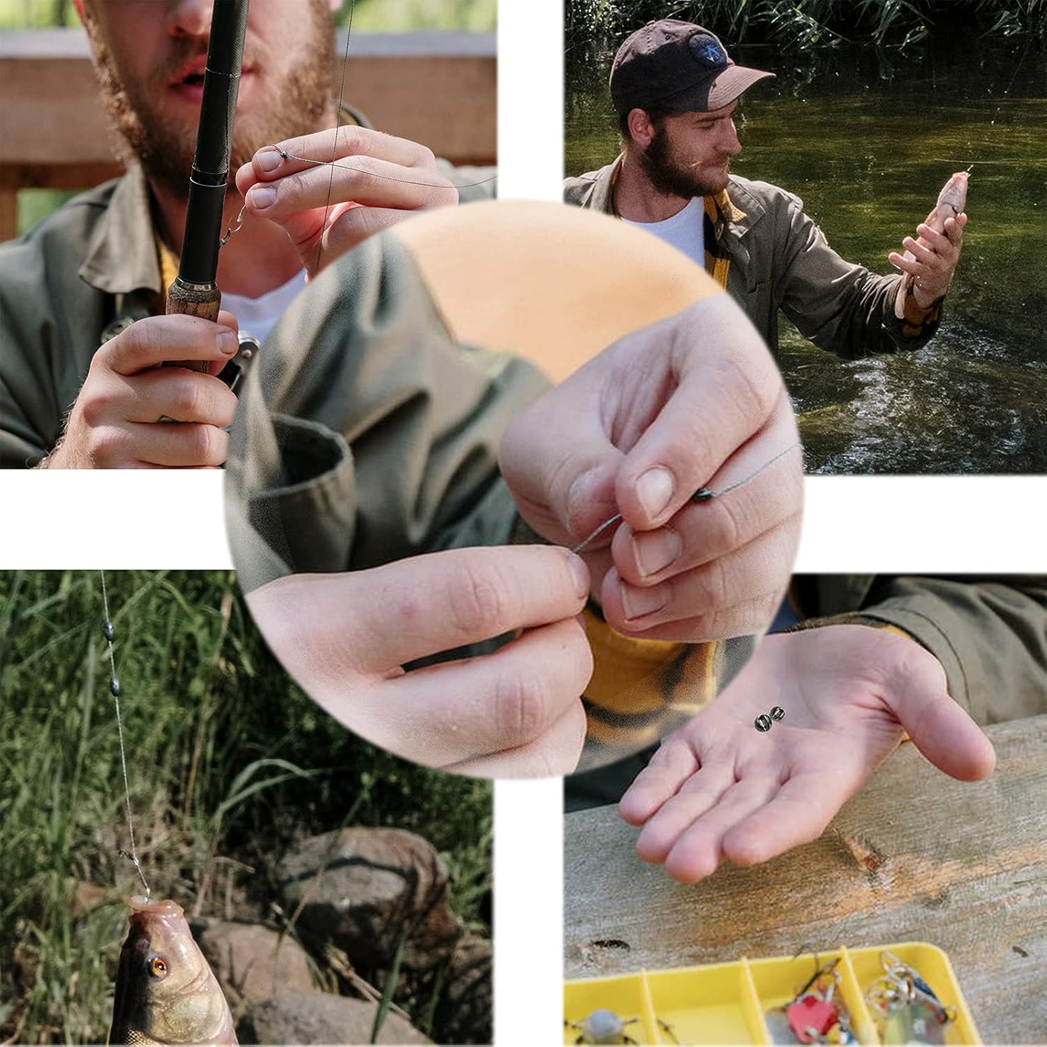 Fishing Lead Sinker Set, 100pcs/box Split Lead Sinker Fishing Weight, Split Lead Clip for Bass Fishing, Fishing Accessories for Outdoor, Fishing Tackle Kit, Father's Day Gifts, Fishing Lures Kit, Fishing Gear Set