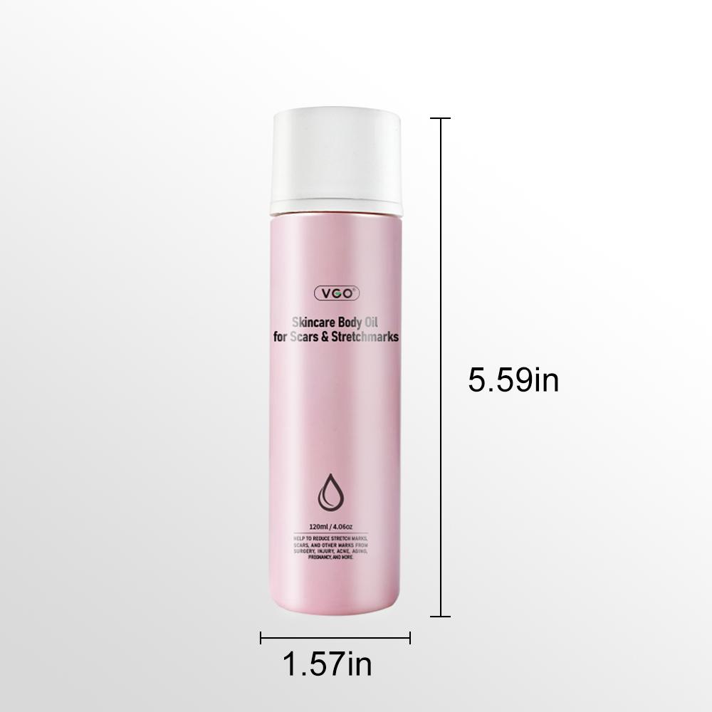 VGO Skincare Body Oil Vitamin A / E Serum for Scars & Stretchmarks, 50/120ml,Dermatologist Recommended, All Skin Types Pink Lavender Chamomile Jojoba Moisturize Olive Plant Radiant Sunflower Cosmetic