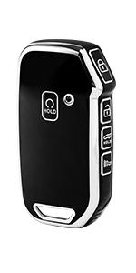 for Kia Key Fob Cover Special Key Fob Case Cover Holder for Kia Kia Rio Optima Soul Sportage Sorento Carens Accessories Smart Keyless Remote Key Protector, Purple