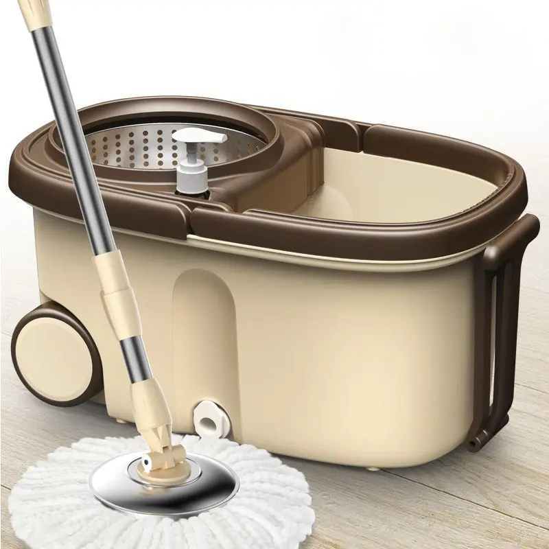Mop with Bucket Set, 1 Set Household Wet and Dry Spin Mop with Retractable Handle, Long Handle Rotatable Mop, Household Cleaning Tool