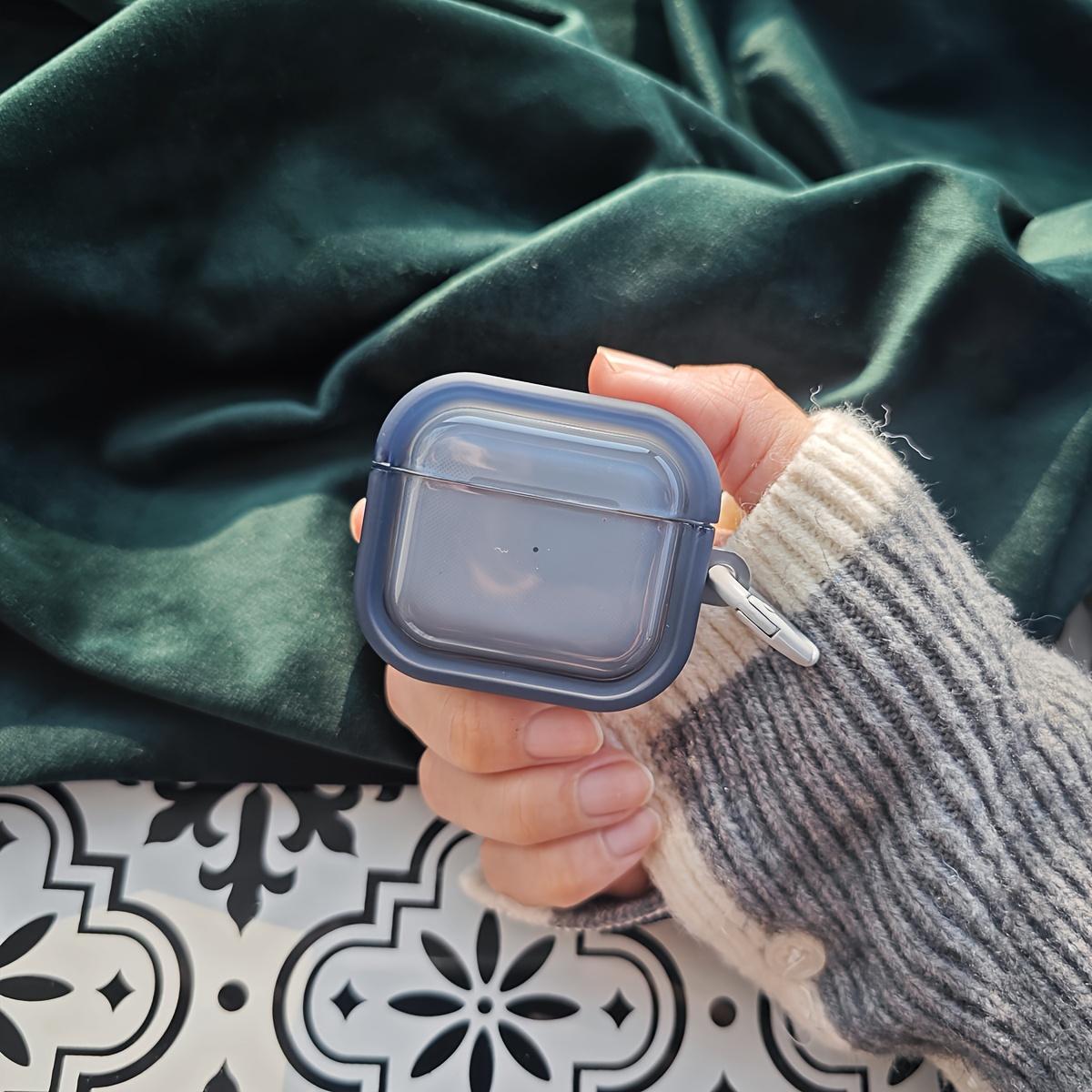 1 Minimalist and Creative Solid-color Morandi Material Case with No Patterns, Featuring a  and Trendy Design. It Has a Three-dimensional Frame Shape with a Loop Clasp and Is Suitable for AirPods 1/2/3/Pro/Pro2 Earphone Cases