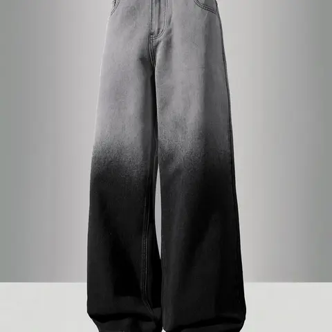 Men's Vintage Loose Denim Jeans, Casual Denim Fit, Gradient Washed Ombre, Y2K Street Style Streetwear, Casual Straight Leg Wide Leg Jeans, Perfect Gift, Fashion Jeans, Pants, Menswear