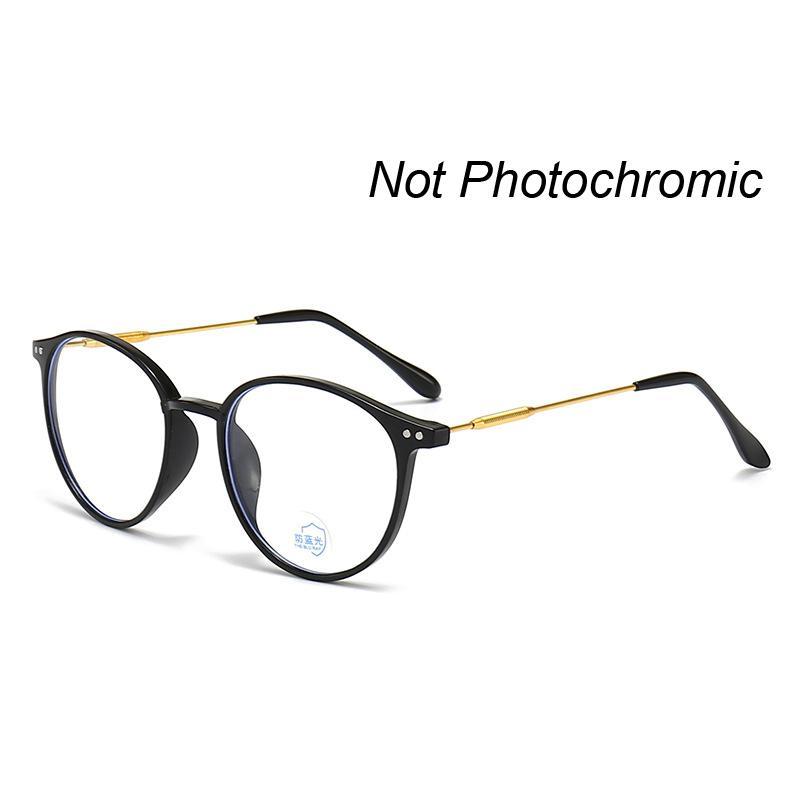 Women's Fashion Photochromic Myopia Glasses Unisex Ultralight Anti-UV Near Sight Eyeglasses Men Ladies Vintage Round Eyewear