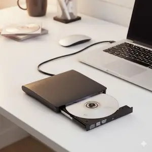 USB 3.0 External DVD CD Burner Drive: Plug and Play, Portable for Laptop, Fast Data Transfer. Compatible with Windows 10/8/7/XP/Vista & Mac. No Driver Needed. Lightweight Optical Disc Writer.