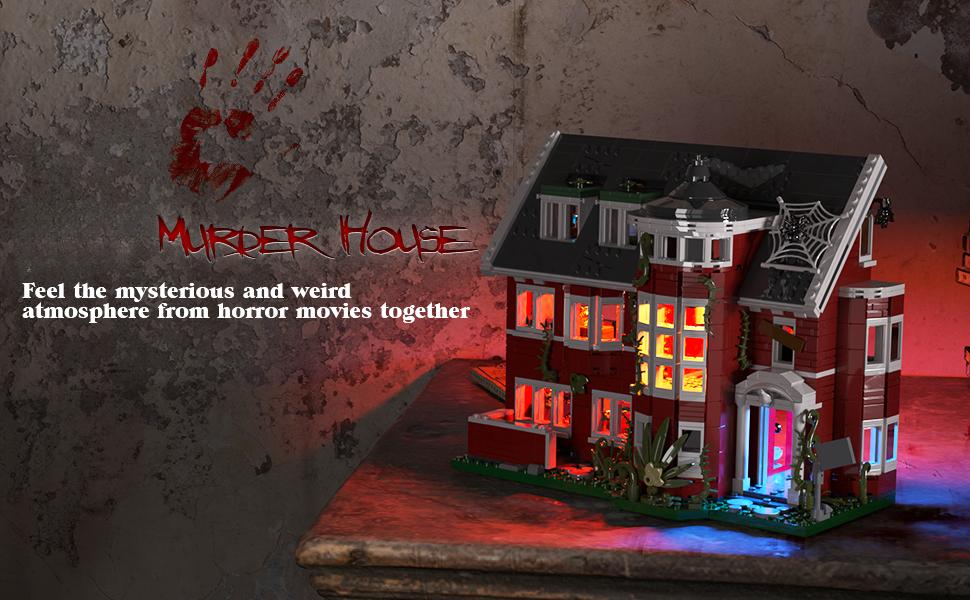 Murder House Building Set, Horror Story Movie House Blocks Toy, Compatible with Lego Halloween Haunted House, Ideals Gift for Fans 18+ Boys Girls Adult (1171 PCS)