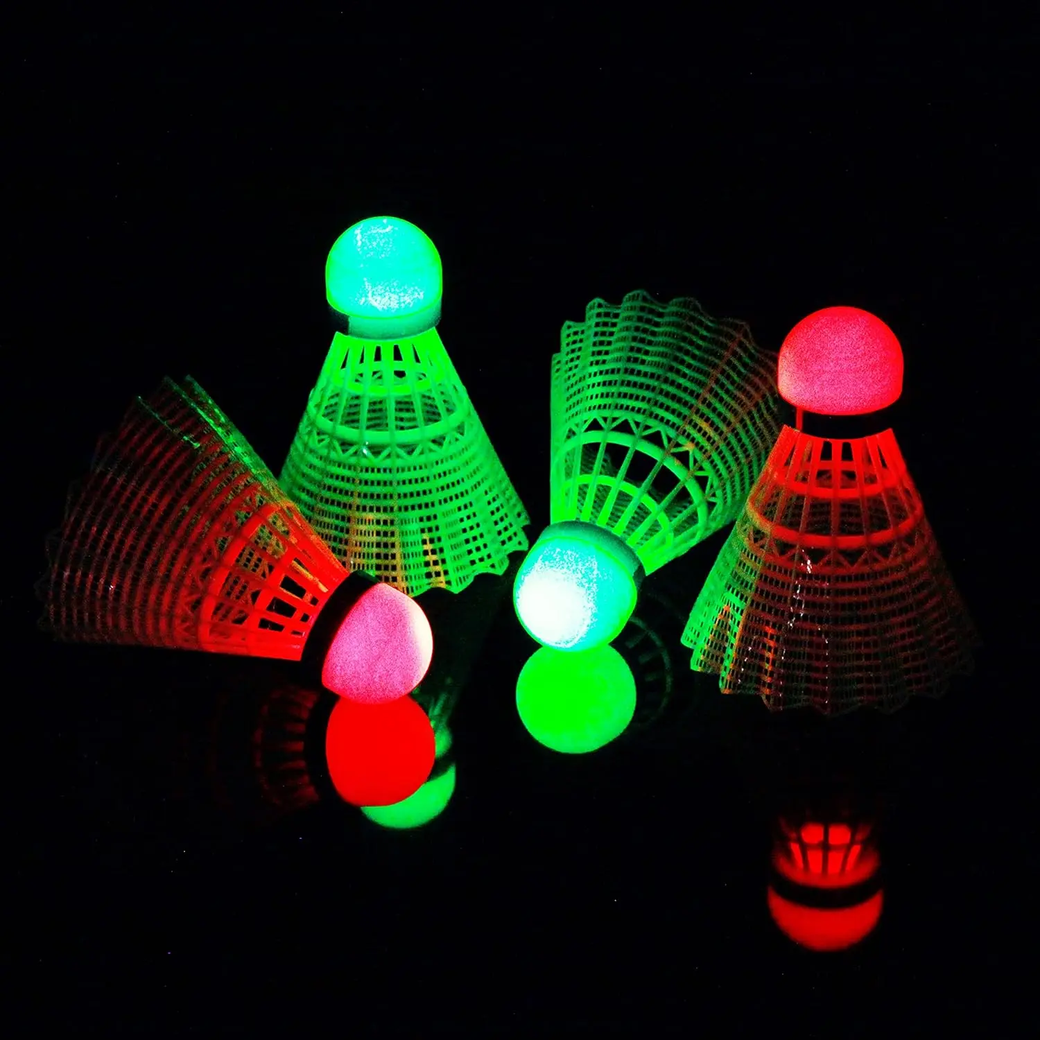 Badminton Birdies 4pcs - Lighting Glow in The Dark Night,,Goose,Feather,High Speed Shuttlecocks