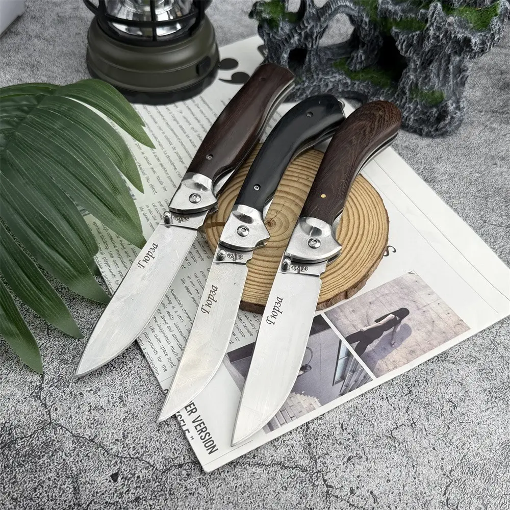 3 Russian Style Folding Pocket Knives, 440C Blade, Ebony Handle, Outdoor Edc, Camping Hiking Fishing Jungle Tool, Outdoor Survival Tools, Holiday Gift, Portable Multipurpose Knives