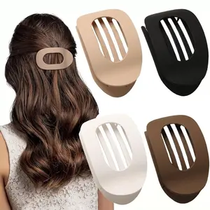 4-Pack Flat Back Claw Clips for Driving – Non-Slip Large Curved Hair Claws | Comfortable Hair Clips for Leaning Back, Driving, Yoga & Relaxing