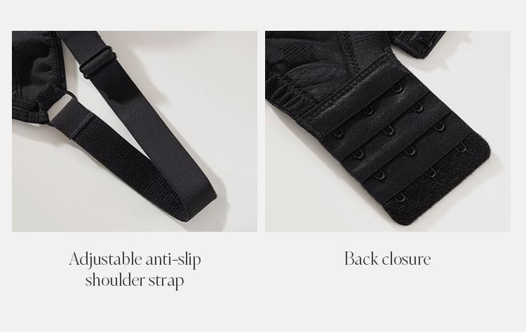 Sexy lace plus-size bra, women's daily adjustable underwear, lift-and-push-up bra M008, soft fabric bra, ruched bra