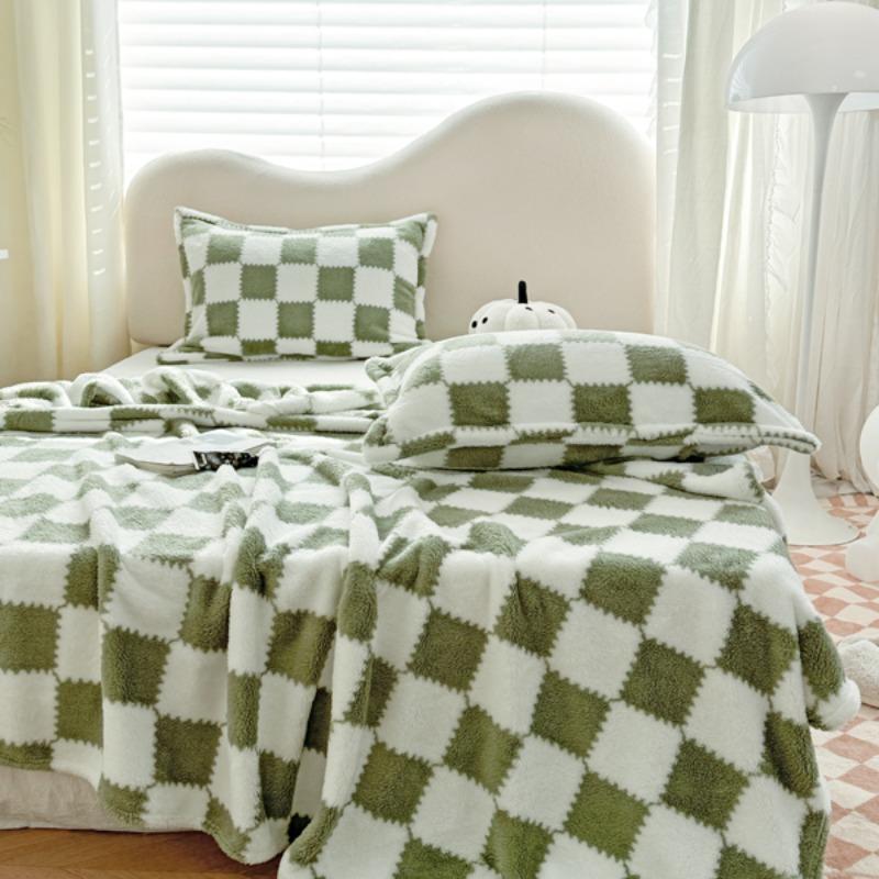 Checkerboard Pattern Blanket, 1 Count Soft Comfortable Warm Throw, Air-conditioned Room Blanket, Warm Nap Blanket for Home & Office, Soft Comfy Blanket, Plaid Pattern Blanket
