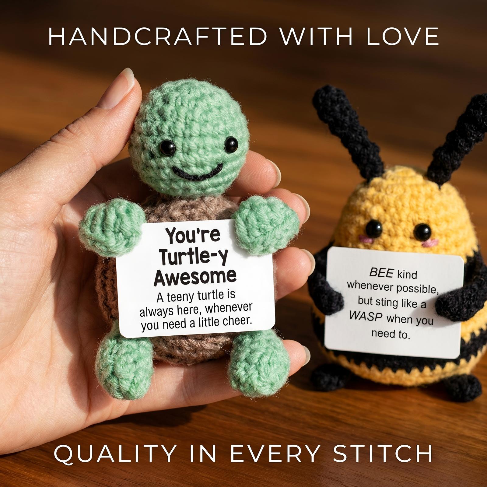 6Pcs Handcrafted Mini Knit Plush Set, Ultra Soft Stuffed Plushies, Emotional Support Plush, Birthday Gifts For Women, Christmas Presents, Holiday Gifts, Teacher Appreciation Gifts, Gifts For Him Her, Cute Desk Decor, Bedroom Decor, Car Ornament, Stress Re