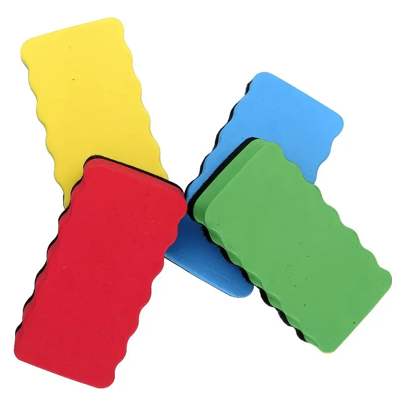 4pcs 4 Colors Magnetic Board Eraser, Colorful Dry Eraser, Whiteboard Cleaner, Office Stationery & Supplies, Classroom, Home & Office