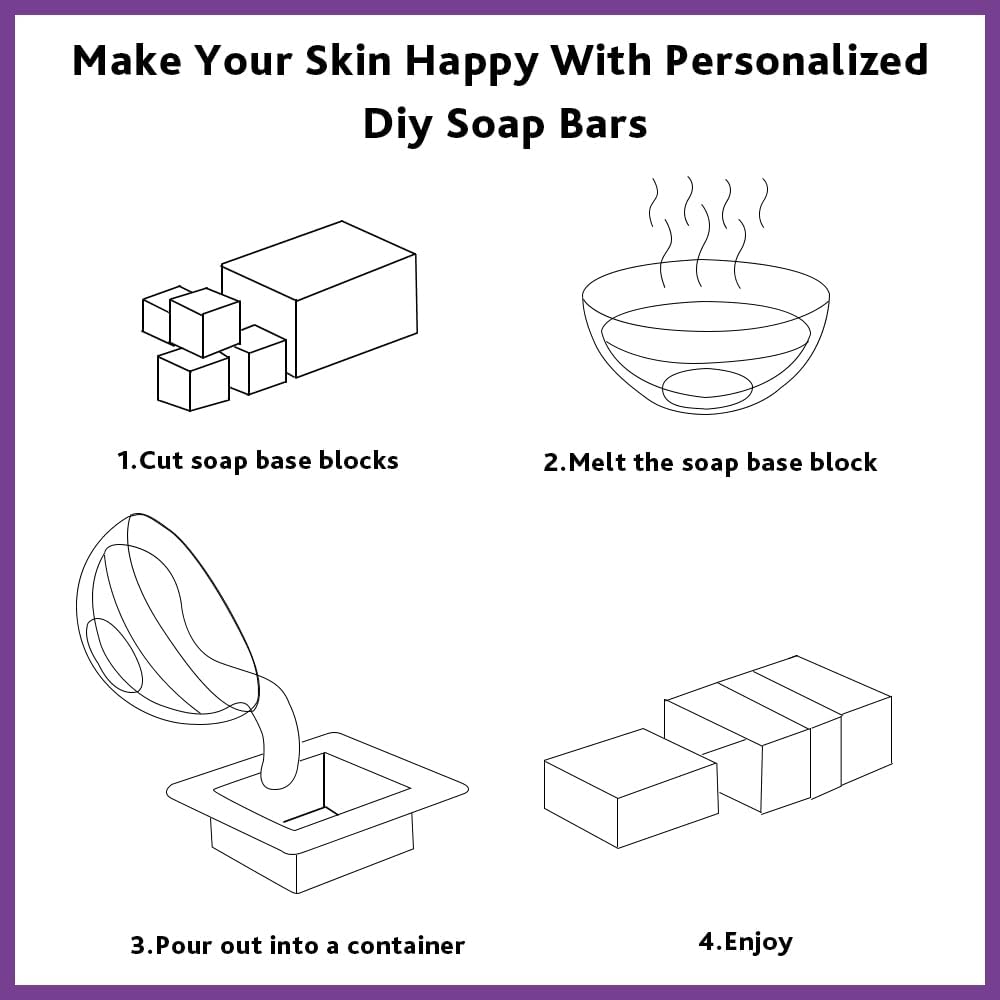 Natural Shea Butter Soap Base - 2 lbs - Simple to Melt and Pour - Hydrating - DIY Handmade Soap