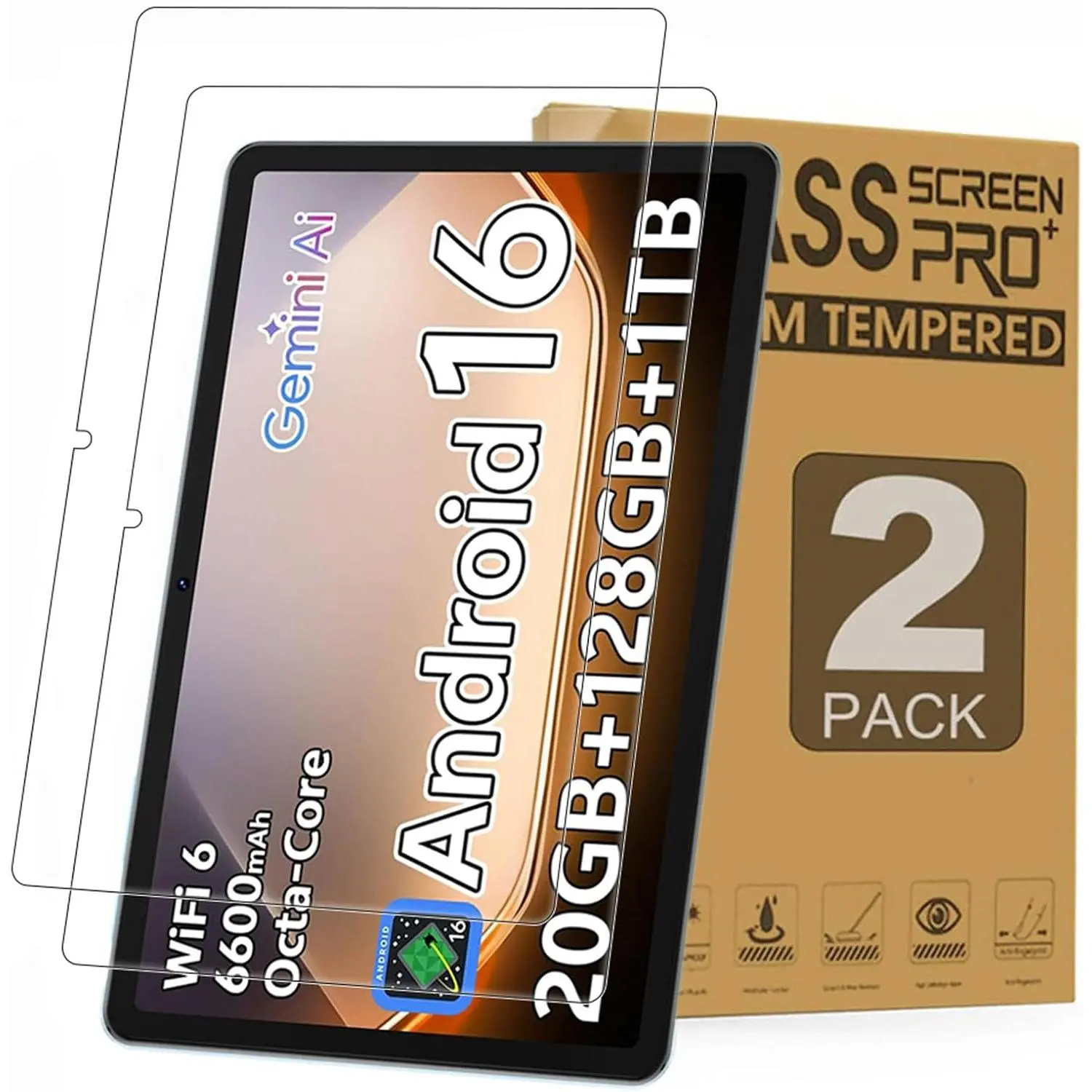 2 Pack Screen Protector for SHARECLOUD P10/Frameflow P10 Tablet 10.1 inch,Tempered Glass Film Guard for ECOPAD THTH-K12C 10.1/Suicoey P30/YLEEBG P30/Lebsytb P30 2025 Tablet 10.1"