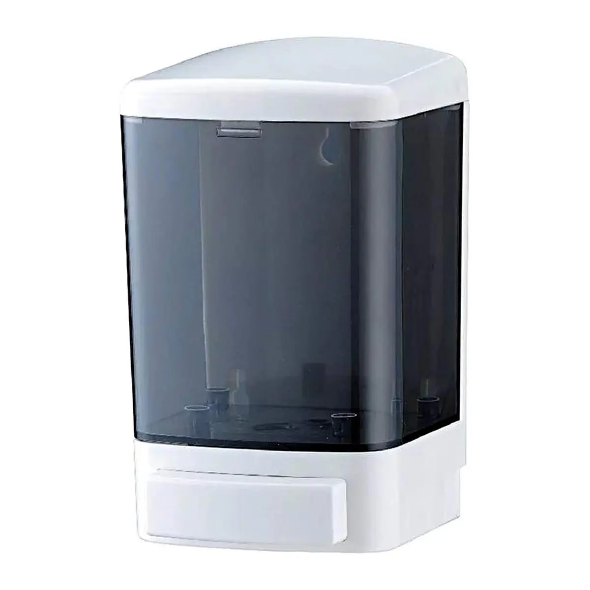 Wall-Mounted Commercial-Grade ABS Plastic Refillable Hand Soap Dispenser - Transparent Manual, 33.8 Oz/1000ml, 7.9×4.5×4.5", Single Unit, for Kitchen & Bathroom Use