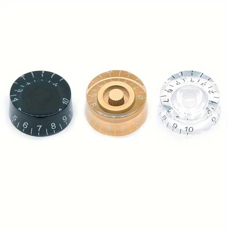 4 Piece Set 18 Teeth Acrylic Electric Guitar Knobs, Speed Control Knobs for Electric Guitars, Durable and Easy to Install