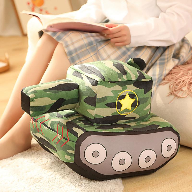New  creative Tank Car Plush Dolls Simulation Peluche Toys Novelty Plush Toys Stuffed Soft Pillow   Birthday Gift For Boys Kids