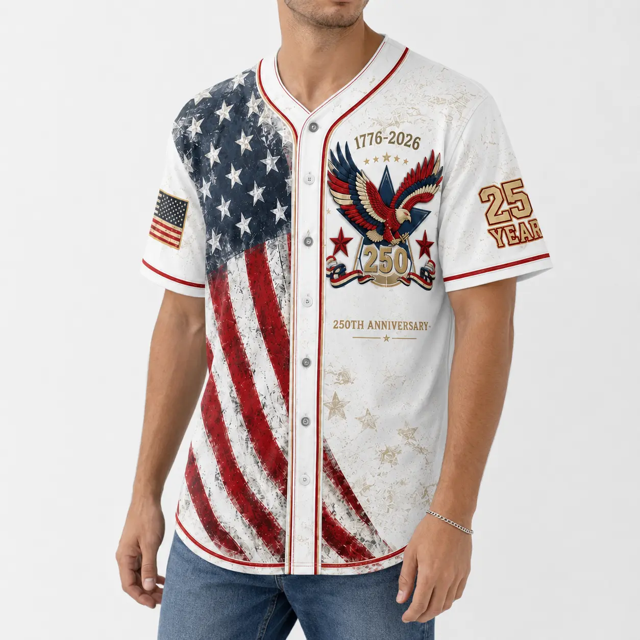 USA 250th Anniversary Baseball Jersey Unisex Patriotic 4th of July Shirts, American Flag Eagle Button Down Short Sleeve Top, 1776-2026 Independence Day Outfit for Men Women,clothes,outfits,men's wear,men fashion,summer men clothes,fashion men clothes
