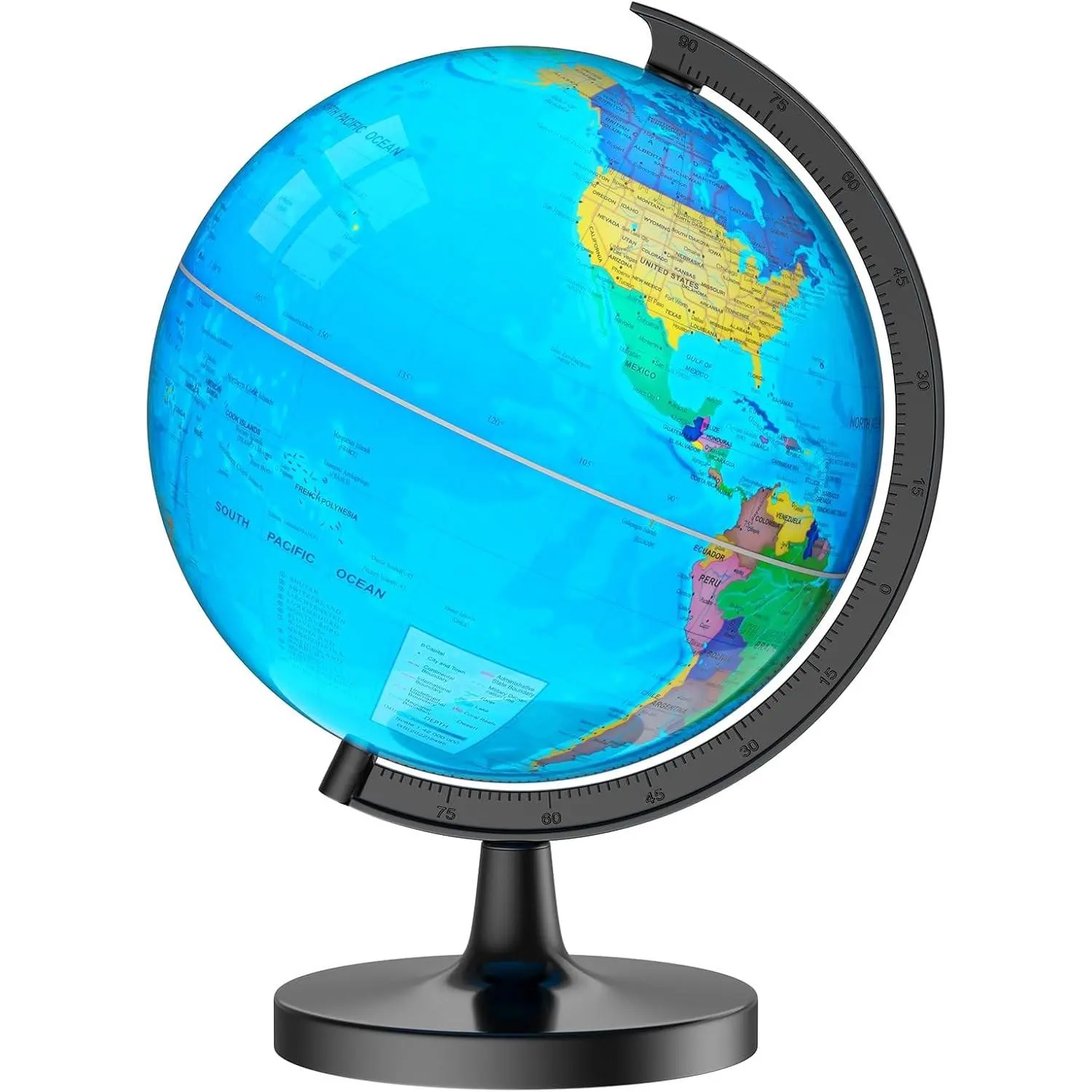 13" Globe for Kids & Adults with HD Waterproof & Writable Surface | Interactive World Map Globe with Stable Base, Educational STEM Learning Toy for Kids, Classroom Teaching Gift