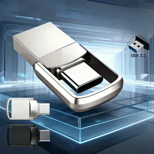 2TB Flash Drive USB3.2 Ultra Speed Metal U Disk Type C Memory Stick Waterproof SSD Storage Portable For PC Phone Data Transfer