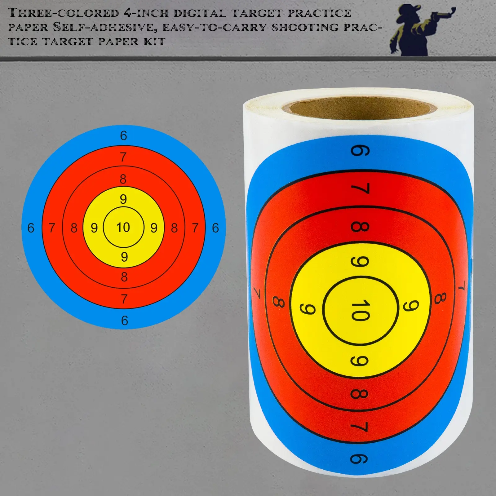 100pcs 4-Inch Three-Color Circular Target Stickers, Precision Shooting Practice Targets, Indoor Outdoor Use, Accuracy Training Supplies