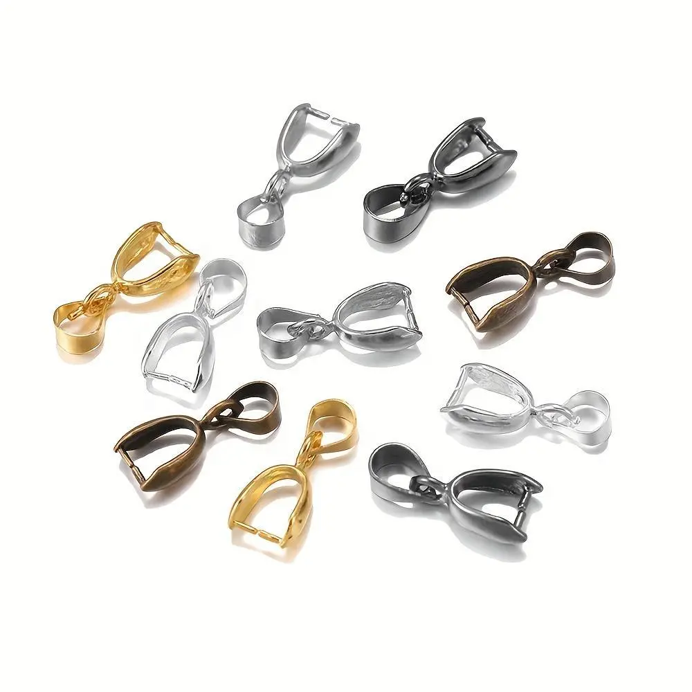 20Pcs Pendant Clip Clasp Melon Seeds Buckle Pendant Connector Copper Charm Bail Beads For DIY Necklace Jewelry Supplies