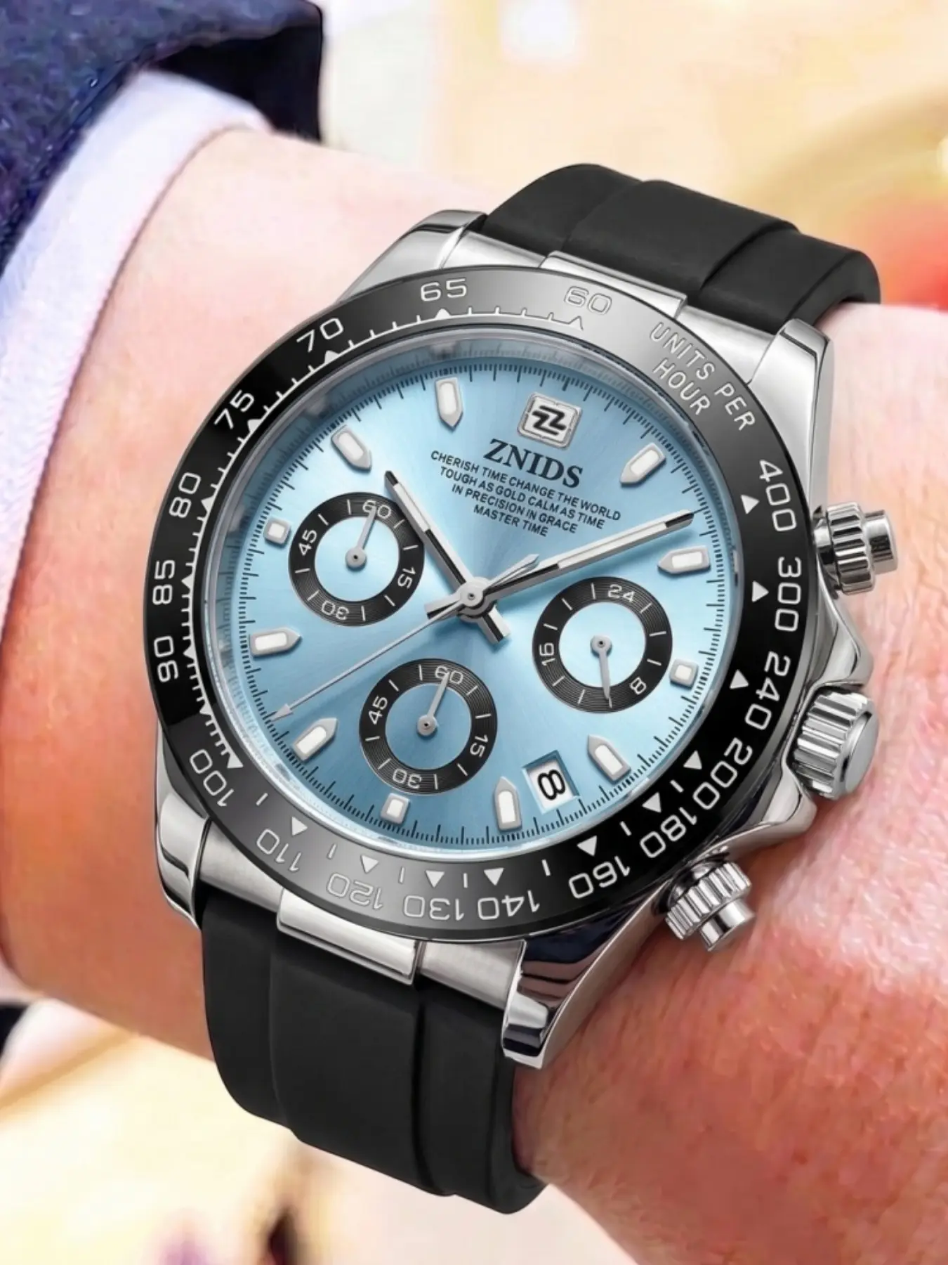 High-End Men's Fashion Quartz Watch, Waterproof Night Glow Silicone Strap, Business Casual Multifunctional Calendar Sports Watch, Perfect Gift