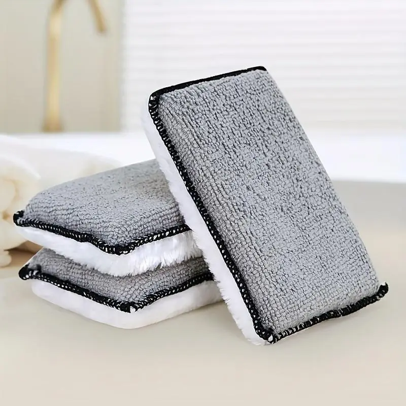 2pcs of Microfiber Sponges for Car Interior Detailing, Car Wash Sponges, Interior Scrub Sponges, Car Cleaning Sponges for Stain Removal, Dual-sided Sponges for Cleaning Leather, Plastic, Vinyl, and Interior Decorations, Kitchen Cleaning Sponges
