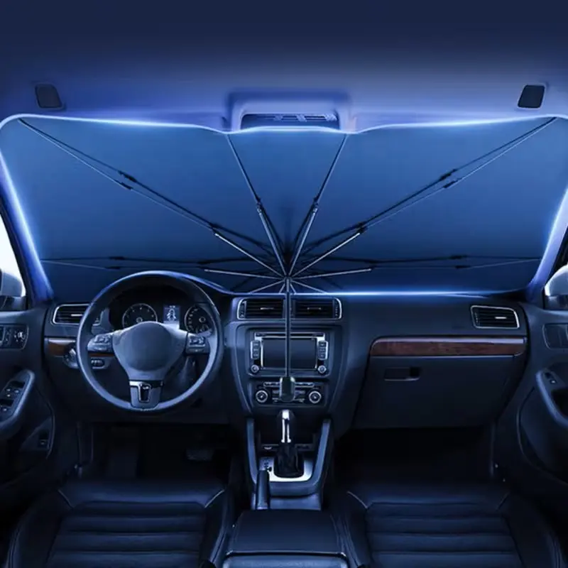 Car Sunshade Umbrella, Portable Car Sunshade, UV Protection Car Curtain, Heat Insulation Dashboard Cover, Parking Shade Shield, Front Windshield Protector, Windshield Cooling Umbrella, Sunshade For Car Windshield