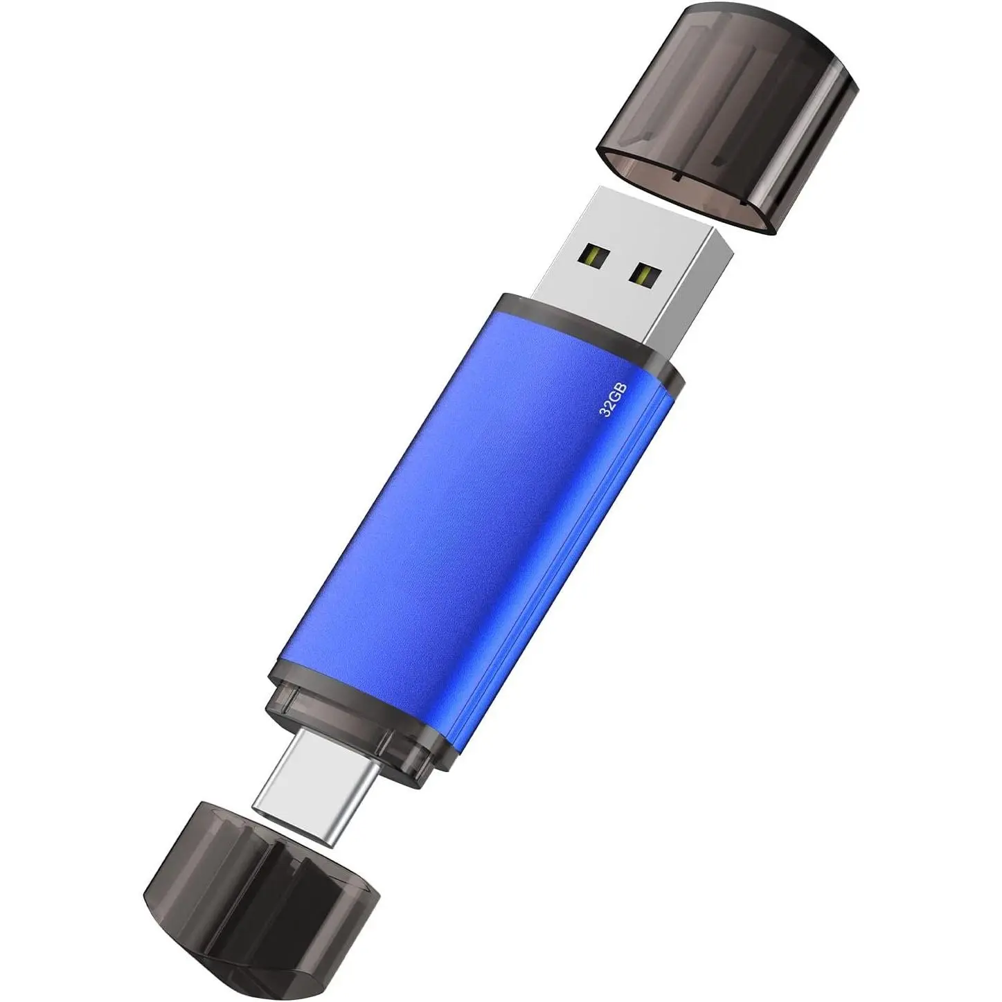 32GB USB Type-C Flash Drive 2-in-1  USB A + Tape C OTG Flash Drive for Android Smartphone Tablet  Laptop (Blue)