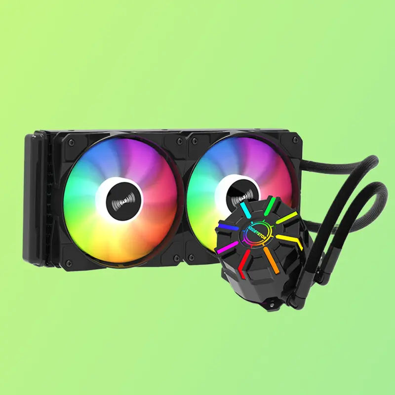 RGB Colorful All In One CPU Liquid Cooler Silent Fan With Cooling Radiator For Desktop Main Computer Host