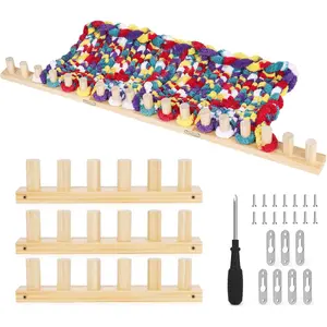 Chunky Blanket Loom – 40" Wooden Loom Kit for Chunky Yarn with Assembly Tools Included – 3-in-1 Loom for, Afghans, Throws, Thick Yarn