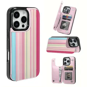 Pattern Pending Card Holder, This phone case features a card slot function, can store bank cards, transit cards and other cards, suitable for iPhone 17/16/15/14/13/12, and makes a great gift for girls.