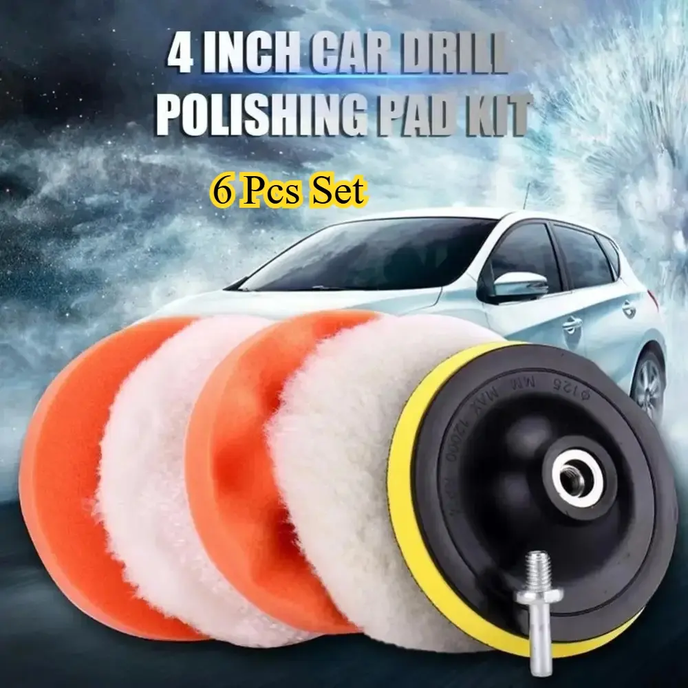 6-Piece car polishing kit, 3/ 4-inch soft cushion, waxing polishing disc, scratch removal tool, wireless drill accessory, home improvement tool kit, Car Polisher Tool
