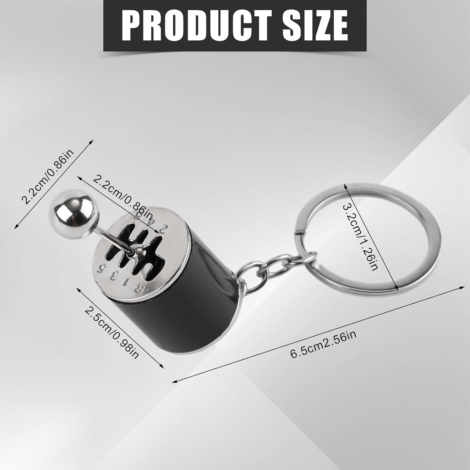 Gear Shifter Keychain, 6 Speed Manual Transmission Keychain Mini Gearbox Key Chain Stick Shift Keyring Creative Fidget Toy for Men Car Lovers Gift Auto Part Accessories